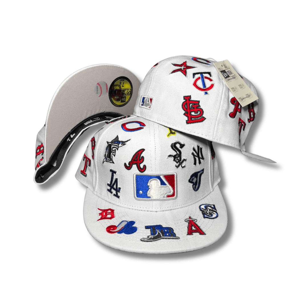 New Era Multi-Logo MLB 59Fifty with MLB Logo White – Fitted Cap