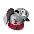 New Era Boston 9FIFTY Light Gray with Burgundy Brim and Logo - Snapback Cap